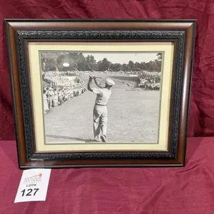 FRAMED PRINT OF GOLFER 26" X 22"