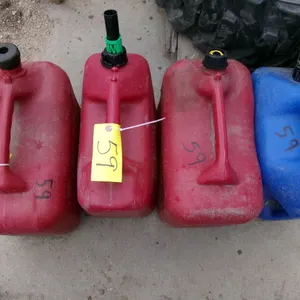3-5 GALLON PLASTIC FUEL JUGS & 1 5 GALLON WATER JUG