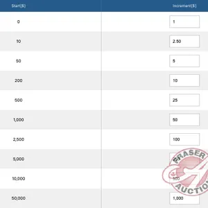Bid Increments for TIMED and PREBID (See Picture)