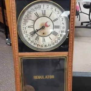 Antique Regulator Key Wind Wall Clock