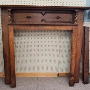 Solid Oak Ornate Fireplace Mantle
