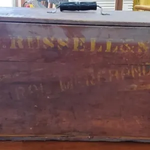 Stenciled Wood Carpenters Box