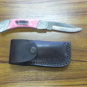 Pink Patterned Steel Folding Pocket Knife