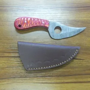 Custom Damascus Skinning Knife & Sheath