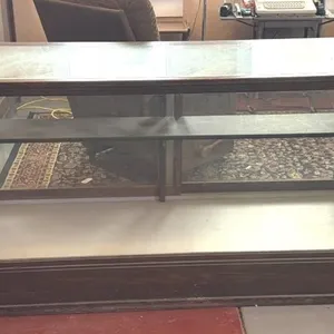 Antique Wood and Glass Showcase Display Cabinet