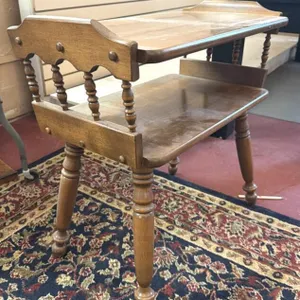 Vintage Two-Tier Wood Side Table
- 24” x 14” x