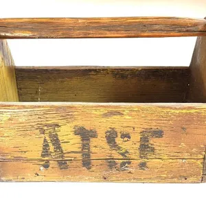 Antique/Vintage AT&SF Railroad Wood Toolbox 15.5”