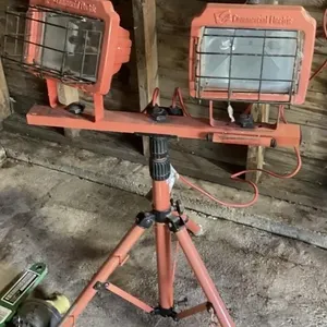 Electric lights with stand. One bulb burnt out
