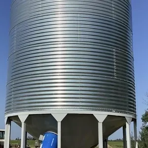 Meridian 4870 bu bin on 19ft hopper with skids/fan