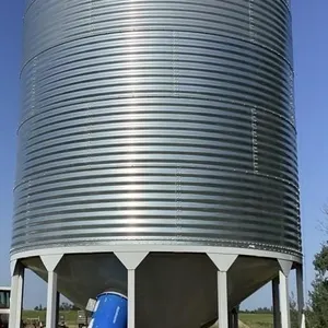 Meridian 4870 bu bin on 19ft hopper with skids/fan