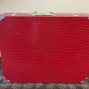 Faux Croc Leather Suitcase