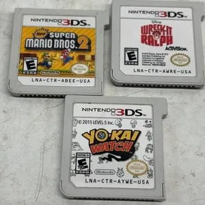 Nintendo 3DS Game lot Super Mario Yo-ka watch