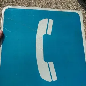Vintage Metal Payphone Flange Sign double sided