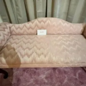 Vintage Pink Chevron Loveseat Sofa