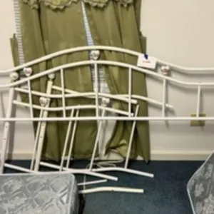 White Metal Floral Heart Bed Frame