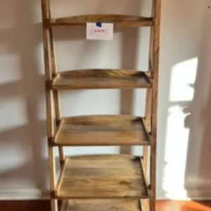 Rustic Brown Wooden Ladder Bookshelf