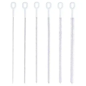 New (12.6") 6pcs Straw Cleaner Brush Set, White