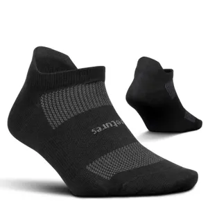 Feetures Running Socks Medium No Show Black 1 Pair