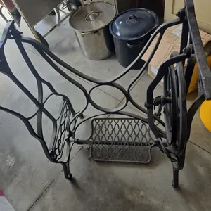 Antique sewing machine cast iron treadle base