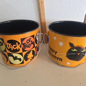 Halloween metal candy pails