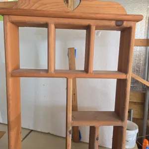 Wooden heart accented nick knack shelf