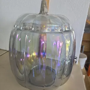 Glass two gallon pumpkin beverage dispenser