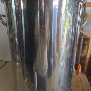 Stainless steel, turkey, fryer pot with basket and lid