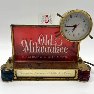 Old Milwaukee Lighted Bar Clock Sign