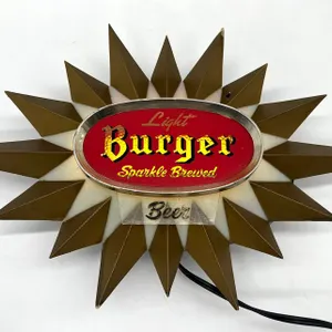 Vintage Burger Beer Starburst Lighted Sg