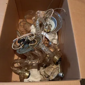 Vintage Glass Arm Chandelier