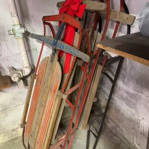 Vintage Power Steering & Wooden Runner Sleds