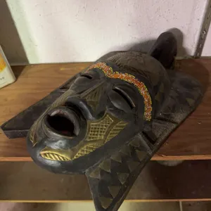 African-Style Carved Wood Tribal Mask