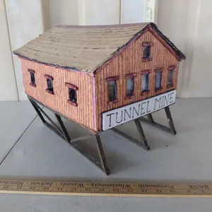 Tunnel Mine Hand Made Building, Used With O Scale Trains 13"X11"X11.5" Needs Some Repairs