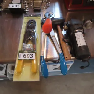 Lot - (2) Crimp Tools, Rubber Hammer, Realflo Water Diaphragm Pump, Magnet *Located at Spruce Grove location.
