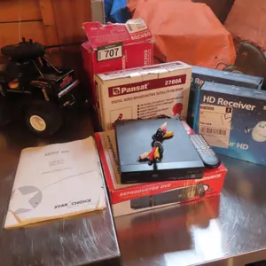 Lot - Remote Truck, (4) Satellite Receivers, DVD Player *Located at Spruce Grove location.