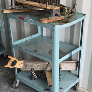 Cart with (2) Stanley Hand Miter Saws