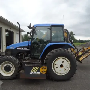 2002 New Holland TS100 Tractor with Boom Mower/Flail