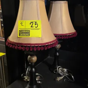 Metal vintage lamps with fabric tassel shades