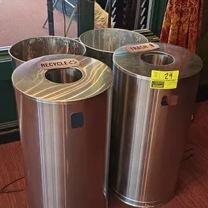 28"h Metal trash cans