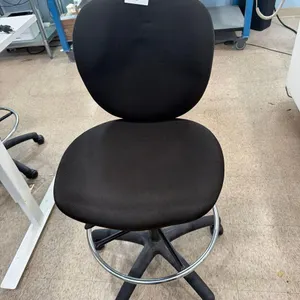 BLACK SWIVEL FIVE STAR BASE TASK STOOL