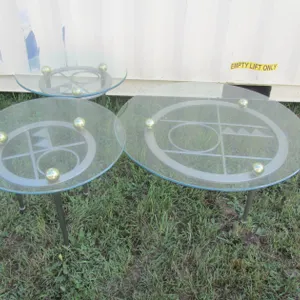 3pc. Metal And Glass Top Furniture Set
