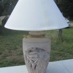 Ceramic Elephant Table Lamp w/Shade