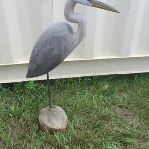 Hand Painted Wood Crane Statue