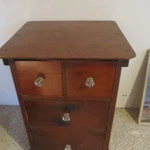 4-Drawer Night Stand Full Of Assorted Sewing/Craft Supplies