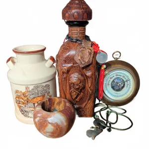 Decorative Lot: Decanter, Ceramic Jug, Pottery Vase, Barometer
