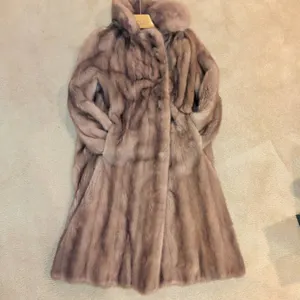Budd's Furs Full-Length Mink Coat with Embroidered Lining