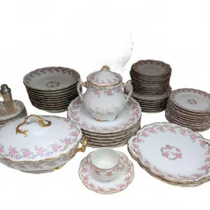 Rare Antique Limoges Elite Works Porcelain Dinnerware Set
