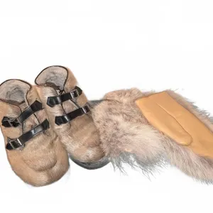 Traditional Seal Skin Fur Boots & Wolf Fur Mittens
