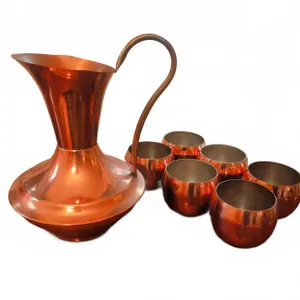 Coppercraft Guild Copper Pitcher and 6 Cups Set