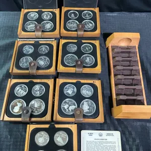 Complete 1976 Montreal Olympic Proof Coin Sets, .925 Sterling Silver, 30.24 Troy ounces
